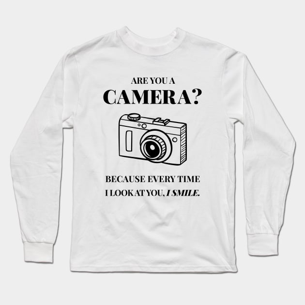 Funny Pick Up Line Camera Joke Long Sleeve T-Shirt by Suniquin